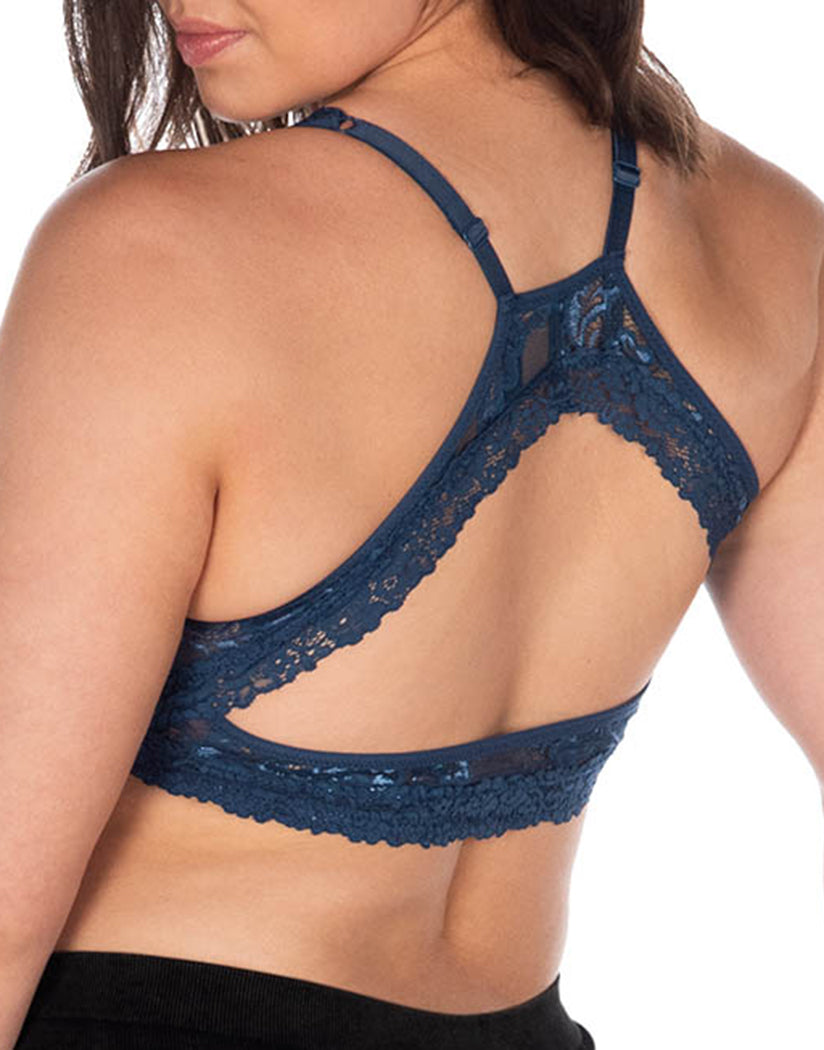 Navy Back Leading Lady Nola Lace Wirefree Front Closure Bralette 5071