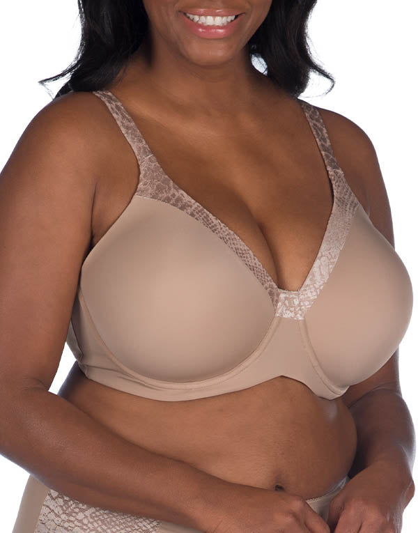 Warm Taupe Front Leading Lady Luxe Body Underwire T-Shirt Bra- NEW 5210