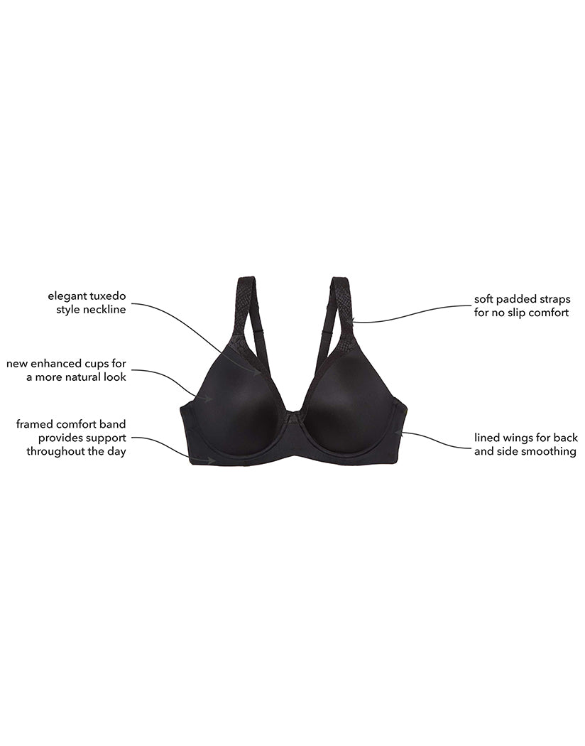 Black Front Leading Lady The Brigitte Luxe Full Figure Wirefree T-Shirt Bra Black 5211