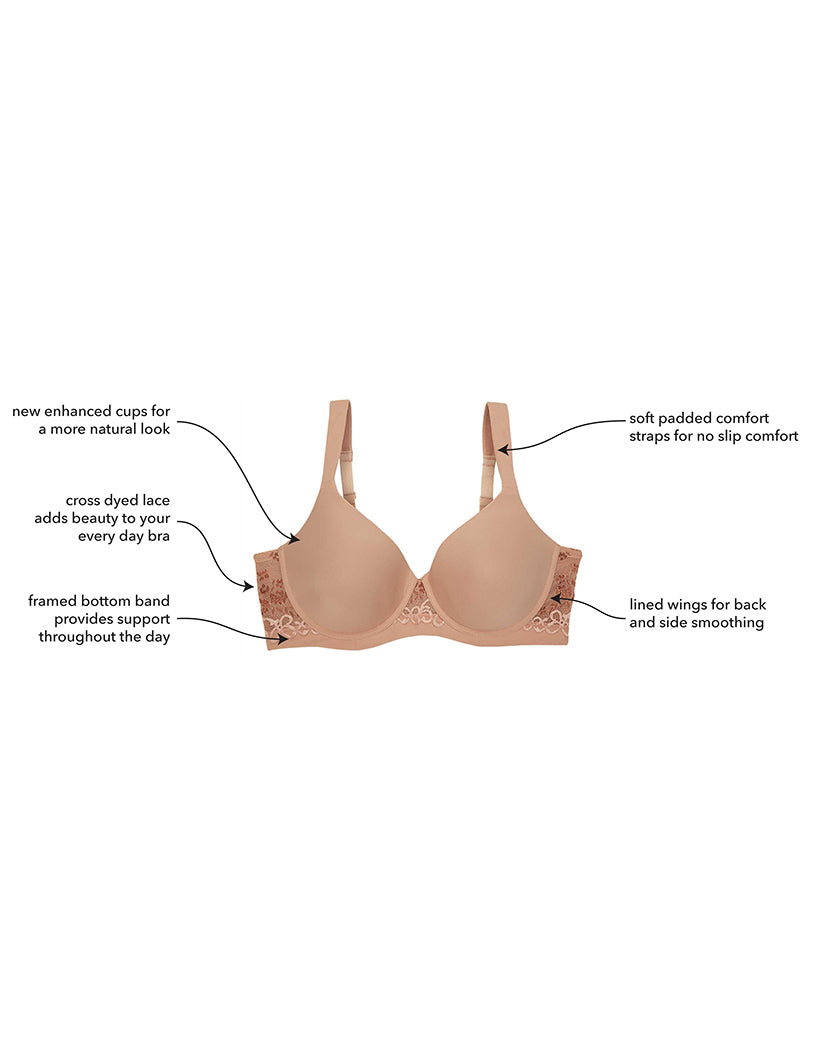 Leading Lady Brigitte Lace Wirefree Padded Comfort Bra Warm Taupe 5215