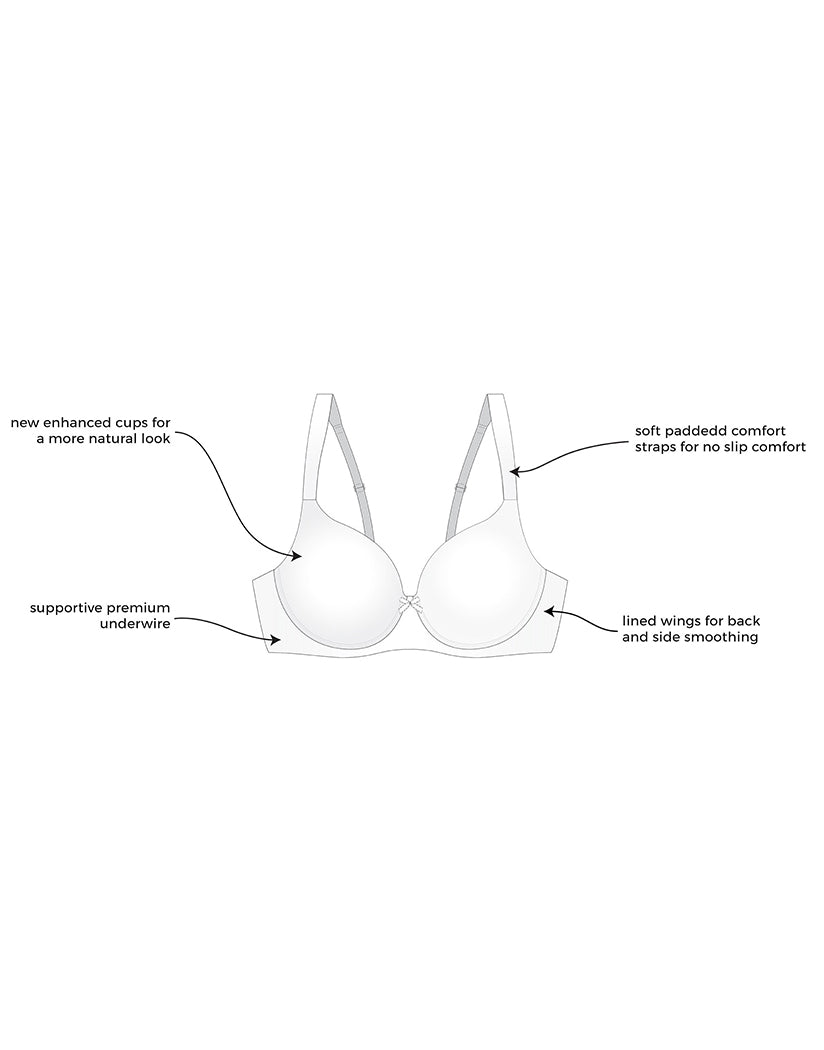 White Front Leading Lady Brigitte Classic Underwire Padded T-Shirt Bra White 5224