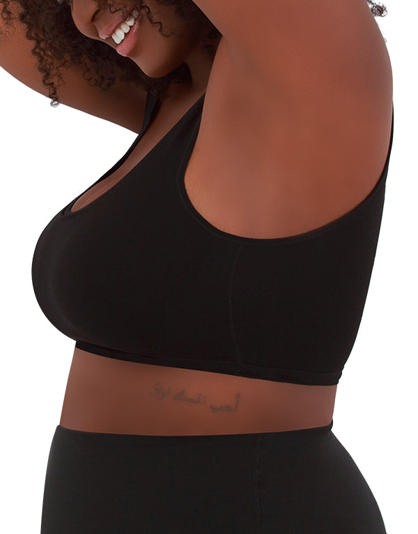 Black Side Leading Lady The Olivia Wirefree Support Seamless Back Posture Bra 5504