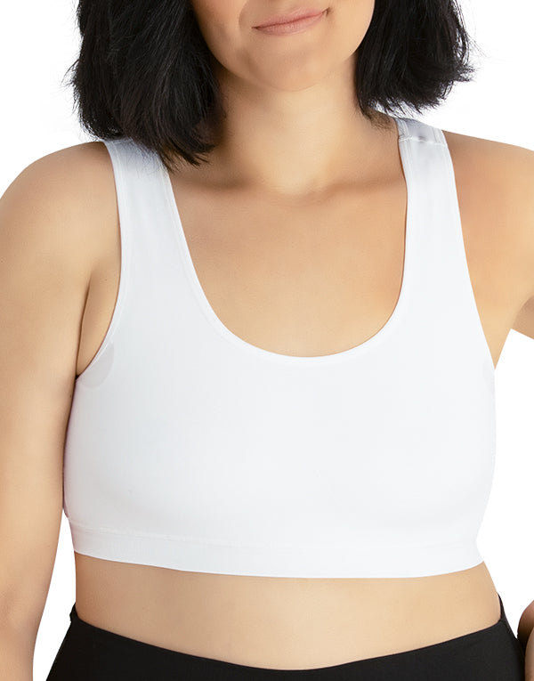White Front Leading Lady The Olivia Wirefree Support Seamless Back Posture Bra 5504
