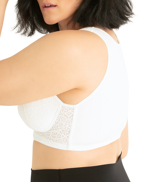 White Side Leading Lady The Lora Lace Seamless Back Posture Bra 5531