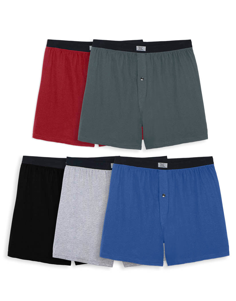 Assorted Front Fruit of the Loom 5-Pack Asst Knit Boxer 5P540TG