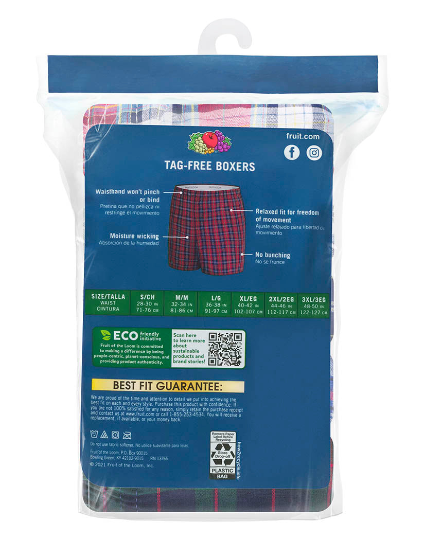Assorted Back Fruit of the Loom 5-Pack Tartan Boxer 5P590TG