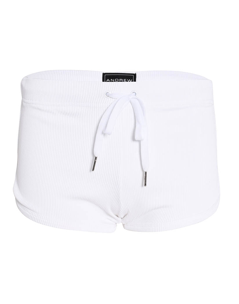 White Front Andrew Christian Essential Rib Shorts 6733