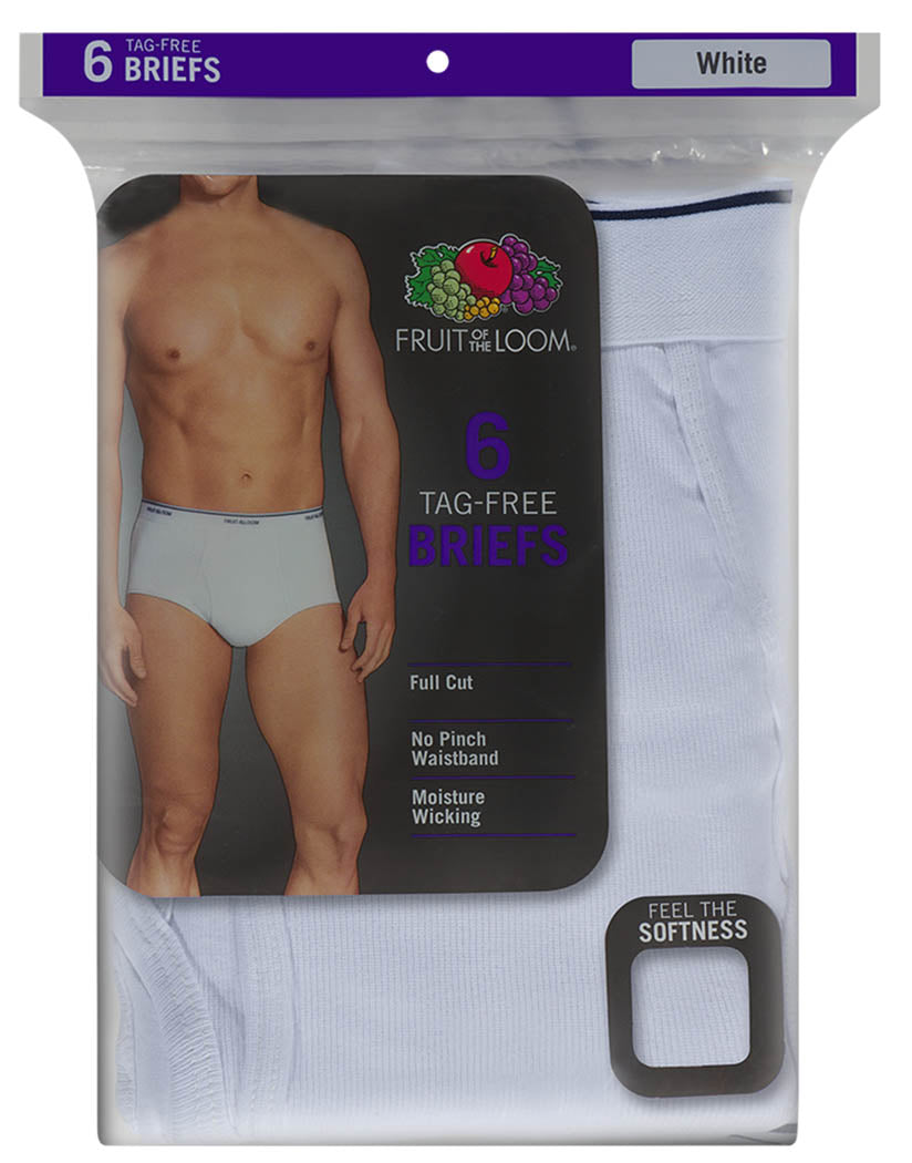 White Front Fruit of the Loom 6-Pack White Brief 6P762