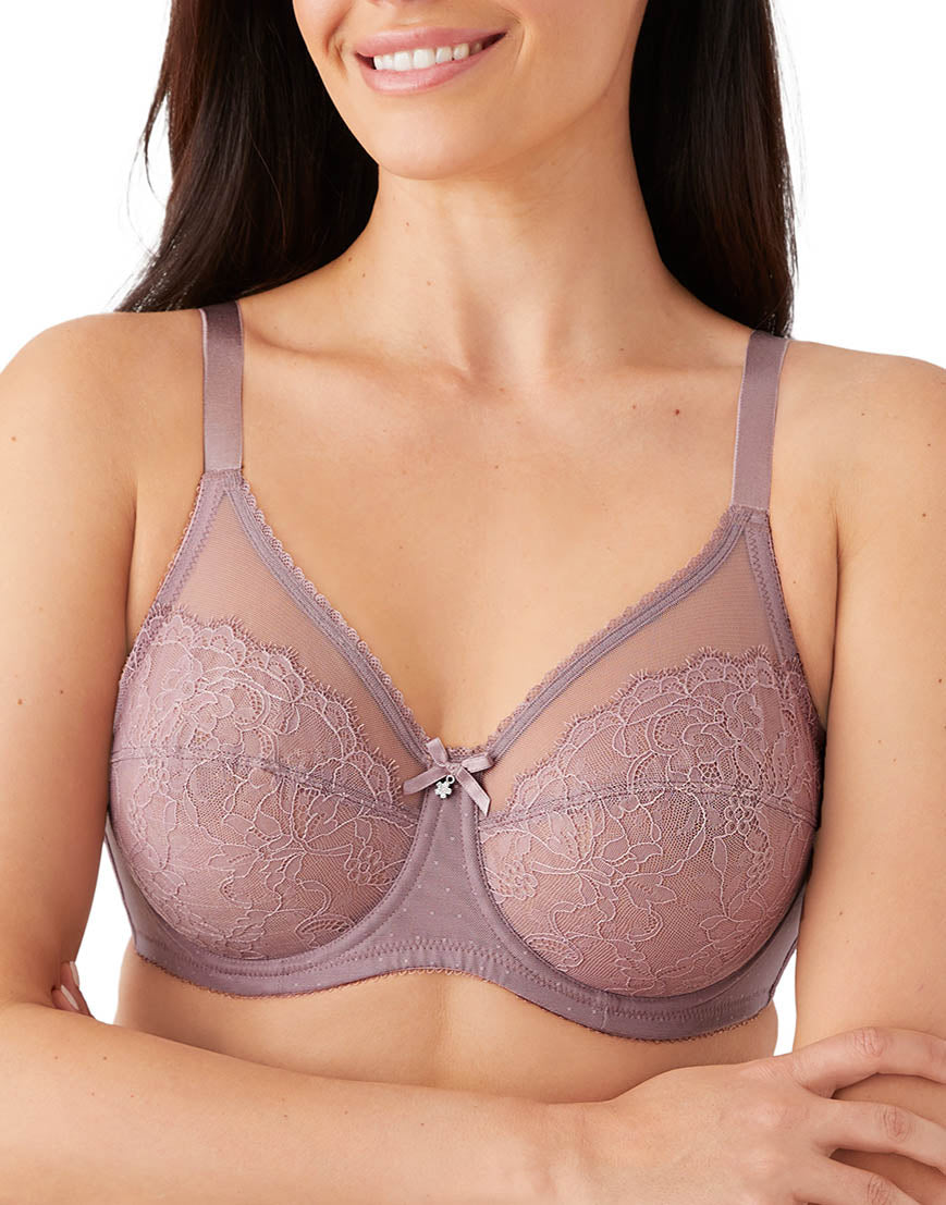 Wacoal Retro Chic Full-figure Underwire Bra 855186, Up To I Cup In Light  Lilac