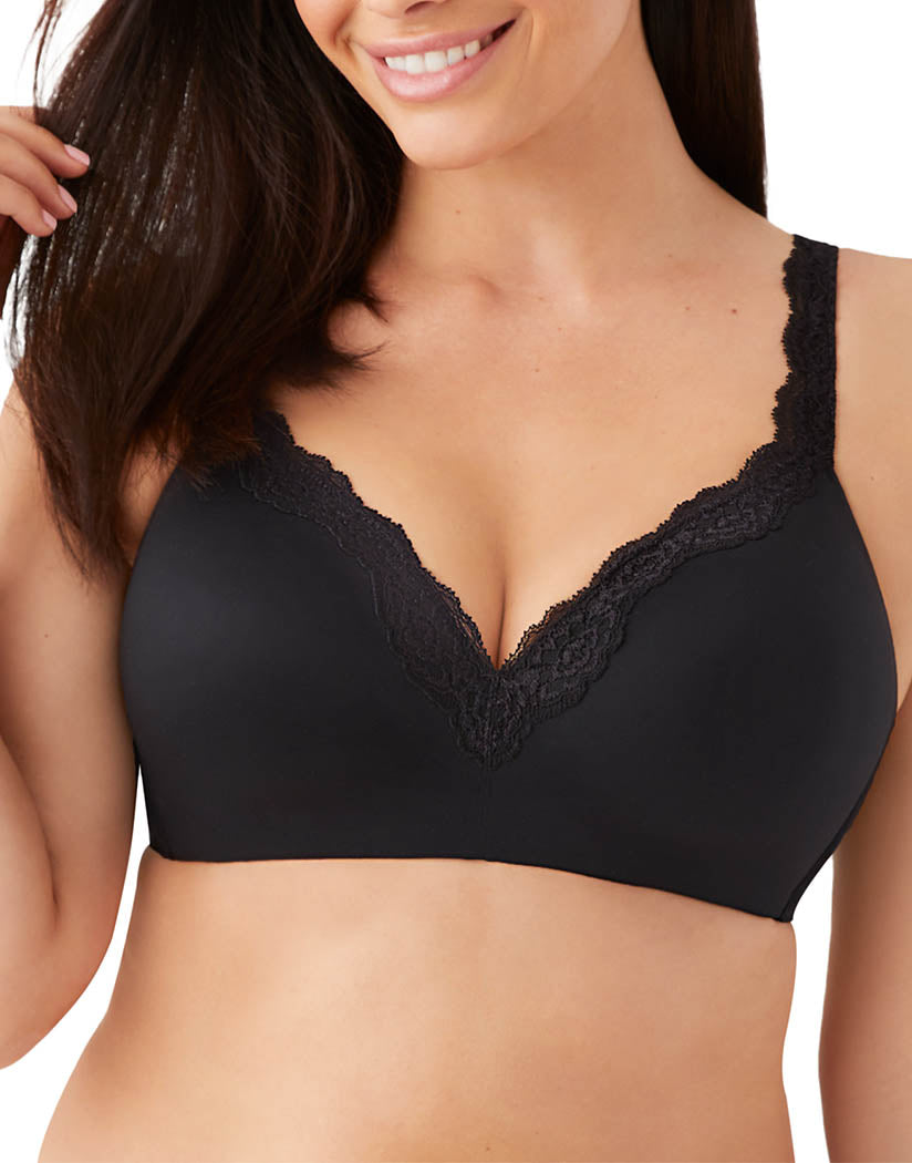 Black Front Wacoal Softly Styled Wirefree Contour Bra 856301