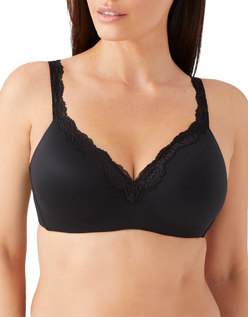 Black Front Wacoal Softly Styled Wirefree Contour Bra 856301