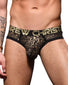 Black/Gold front Andrew Christian GLAM ANIMAL BRIEF 91692
