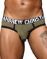 Olive Green Front Andrew Christian Military Mesh Almost Naked Brief 92594