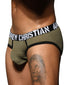 Olive Green Side Andrew Christian Military Mesh Almost Naked Brief 92594