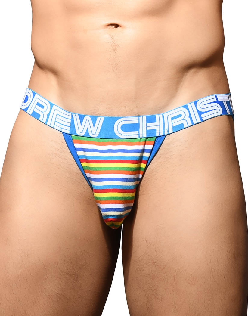 Multi Front Andrew Christian Bright Stripe Jock w/ Almost Naked 92602