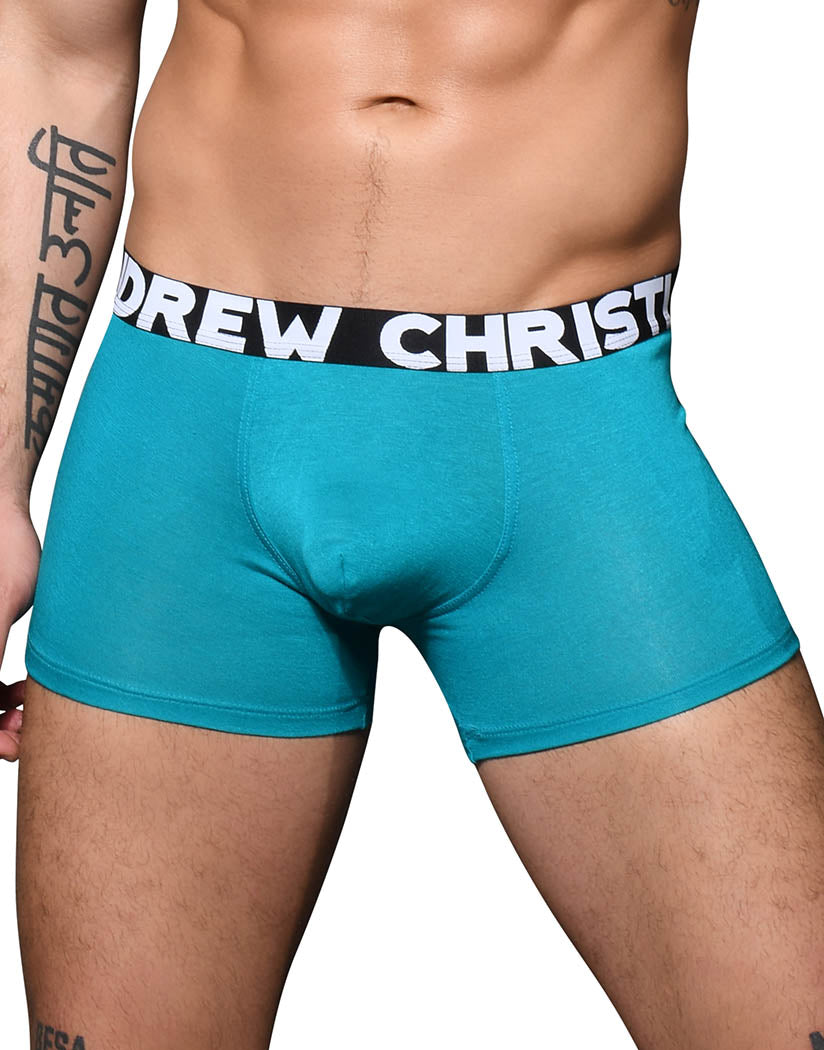 Teal Front Andrew Christian Almost Naked Bamboo Boxer 92625