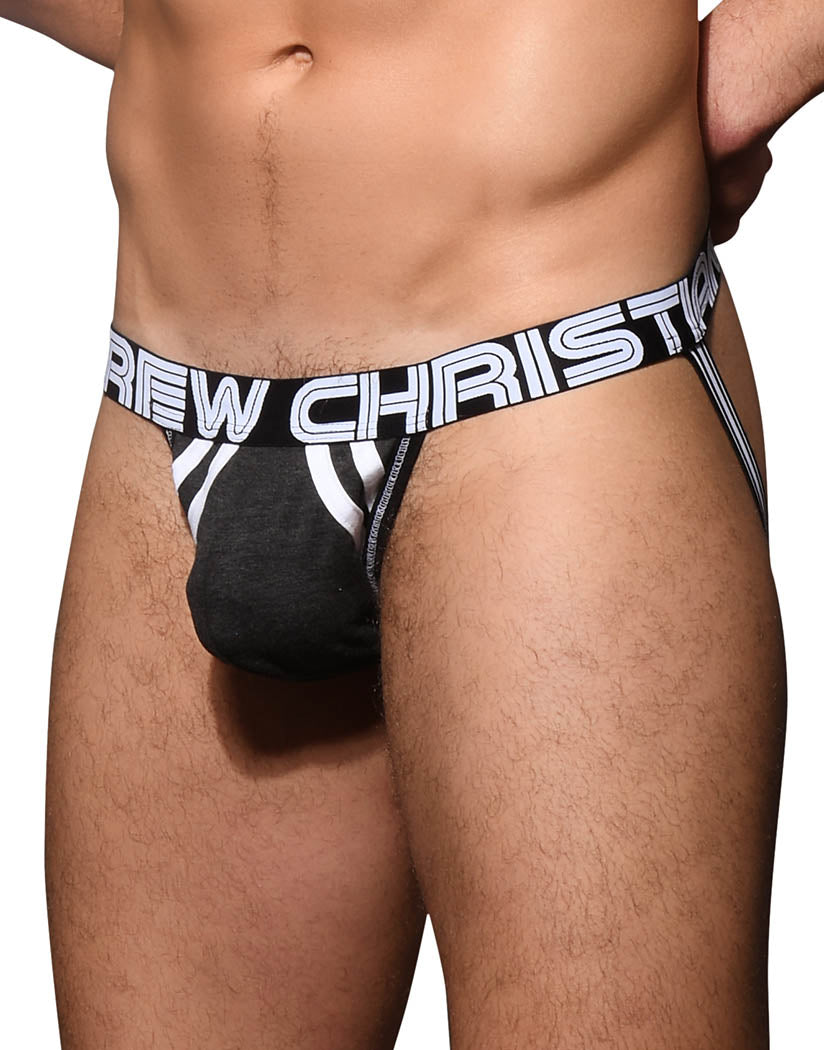Charcoal Side Andrew Christian CoolFlex Modal Active Jock w/ Show-It 92629