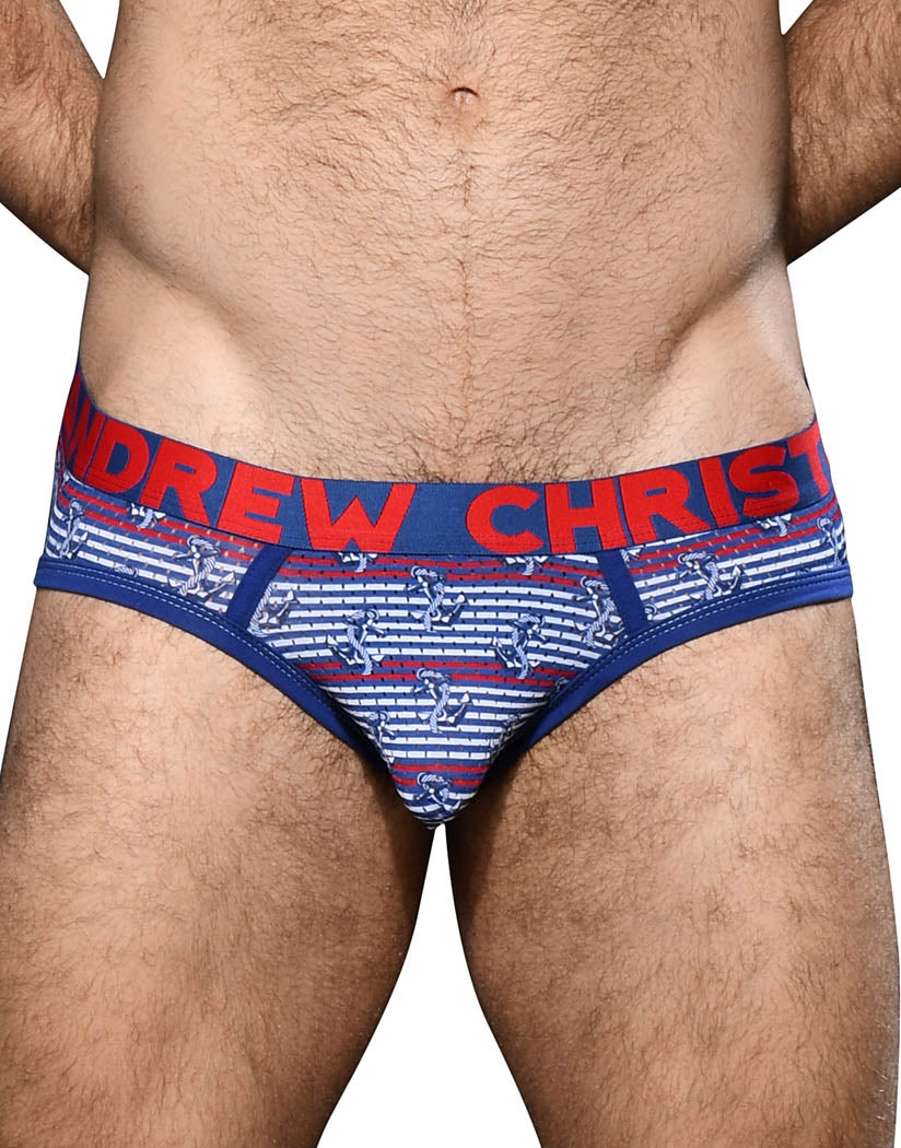 Multi Front Andrew Christian Anchor Mesh Brief w/ Almost Naked 92693
