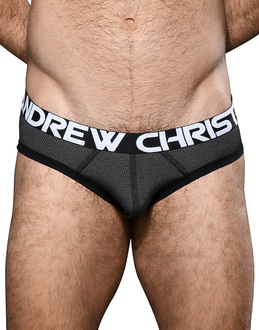 Charcoal Front Andrew Christian Active Sports Brief 92697