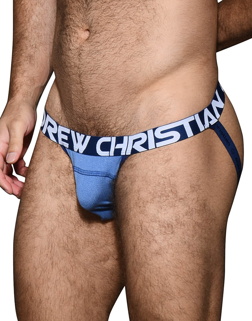 Athletic Blue Side Andrew Christian Active Sports Jock w/ Almost Naked 92698