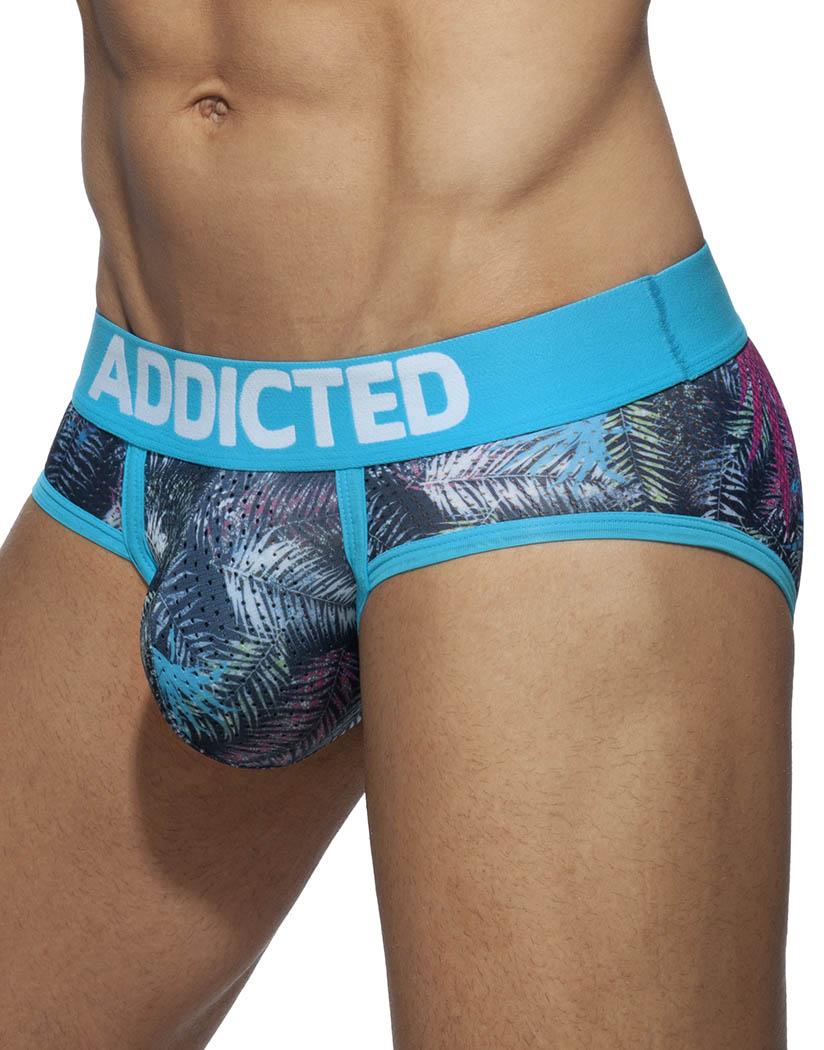 Navy/Gold/Blue Side Addicted 3- Pack Tropical Mesh Brief Push Up AD889P