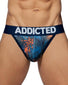 Navy/Gold/Blue Front Addicted 3- Pack Tropical Mesh Jock Push Up AD911P