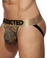 Navy/Gold/Blue Side Addicted 3- Pack Tropical Mesh Jock Push Up AD911P