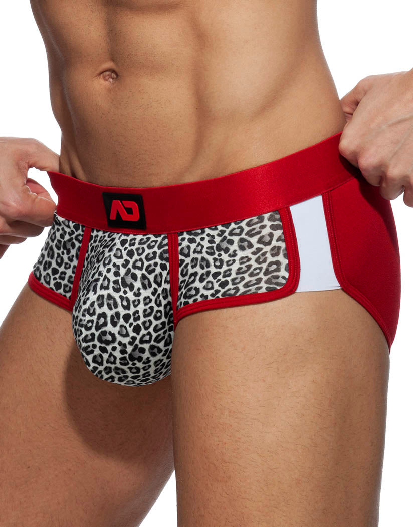 Red Side Addicted Leopard Combi Brief AD948