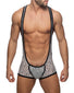 Heather Grey Front Addicted Tiger Print Bottomless Singlet AD977