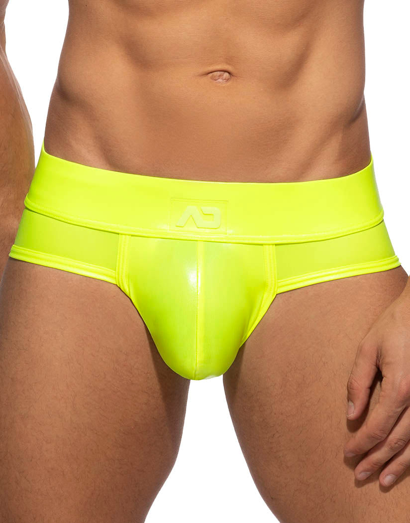 Neon Yellow Front Addicted Neon Shiny Brief AD987