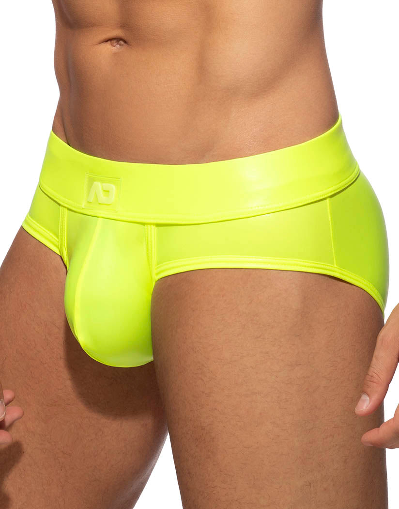 Neon Yellow Front Addicted Neon Shiny Brief AD987