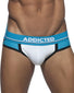 White Front Addicted Push Up Sport Cotton Jock Underwear White/Blue AD744