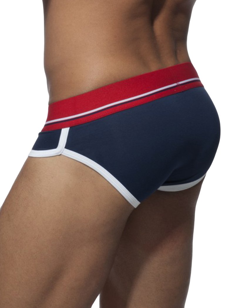 Navy Back Addicted Curve Cotton Brief AD727