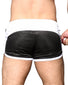 Black/White Back Andrew Christian Sporty Mesh Shorts 6668