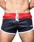 Navy/Red Front Andrew Christian Sporty Mesh Shorts 6668
