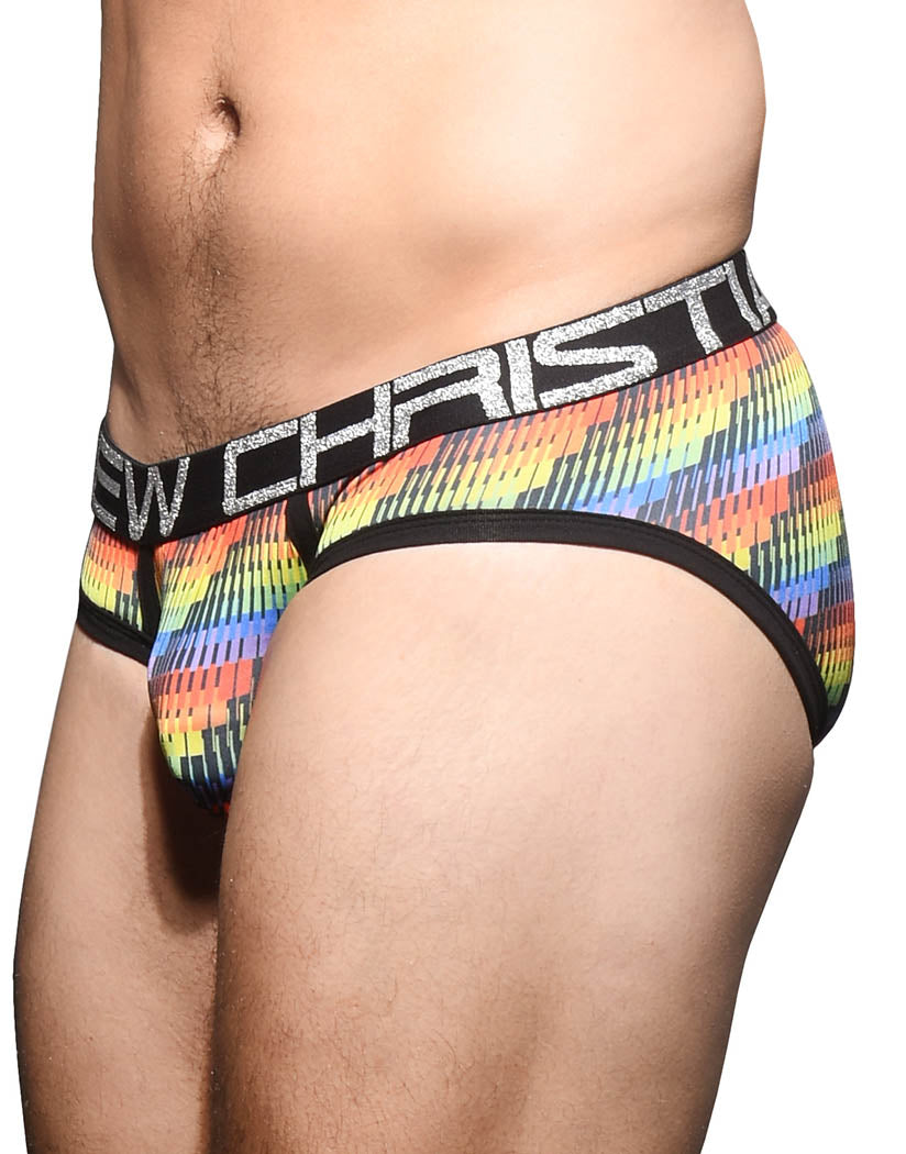 multi side Andrew Christian Disco Pride Brief with Almost Naked 91994