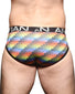 multi back Andrew Christian Disco Pride Brief with Almost Naked 91994