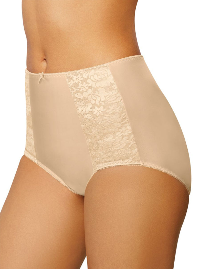 Soft Taupe Front Bali Double Support Moisture Wicking No Show Brief Panty DFDBBF
