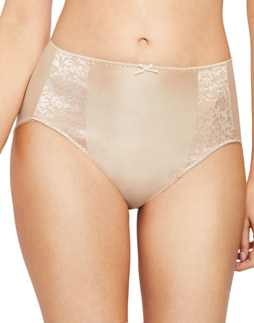 Soft Taupe Front Bali Double Support Moisture Wicking No Show Hi Cut Brief Panty DFDBHC