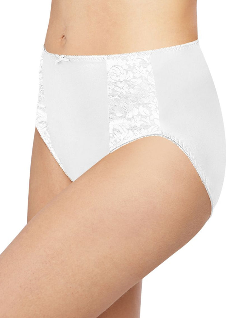 White Front Bali Double Support Moisture Wicking No Show Hi Cut Brief Panty DFDBHC