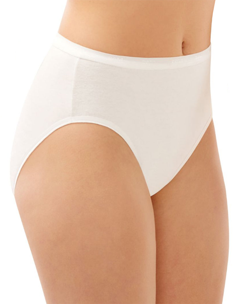 White Front Bali Full-Cut Fit Cotton Stretch Hi-Cut Brief Panty DFFF62