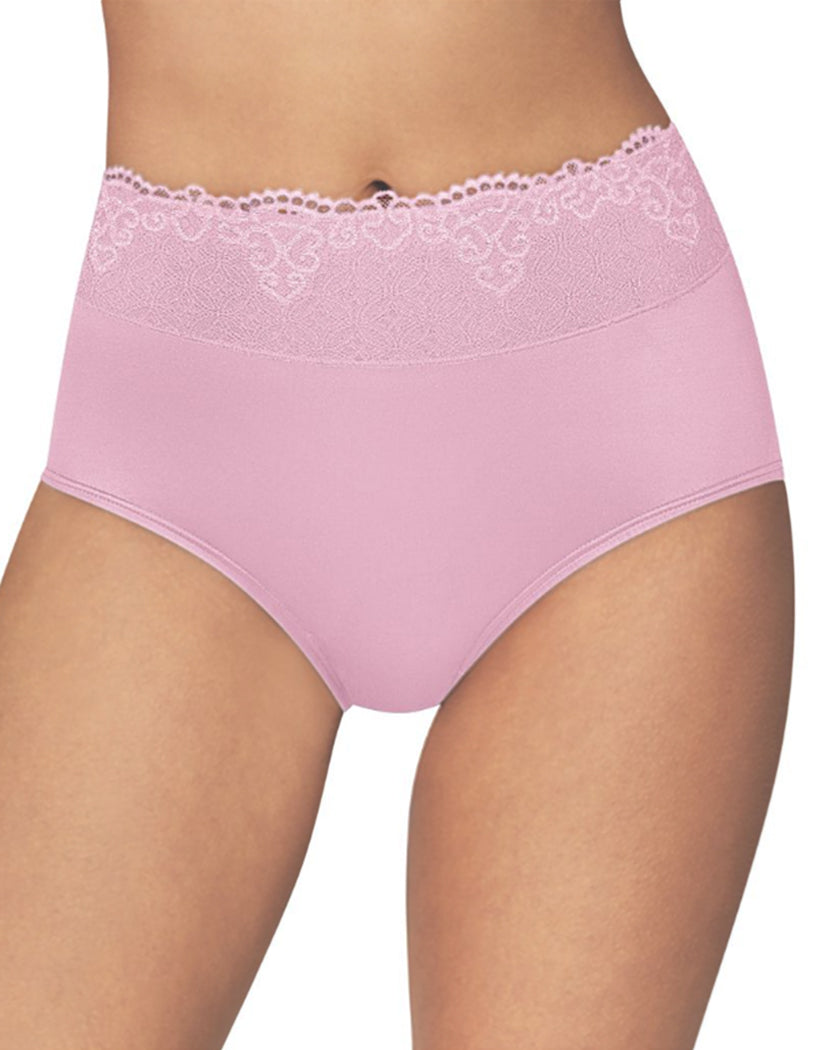 Women's Bali DFEL61 Comfort Revolution Easylite Brief Panty (Rose Bloom  Pink 9) 