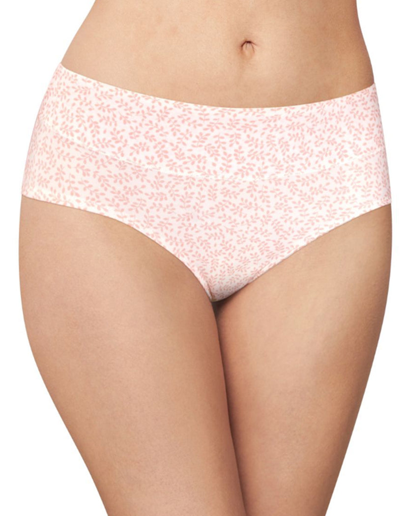 Pink Leaf Print Front Bali Passion for Comfort Lace No Show Hipster Panty DFPC63