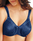 In The Navy Scroll Front Bali Satin Tracings Full Figure Minimizer Bra 3562