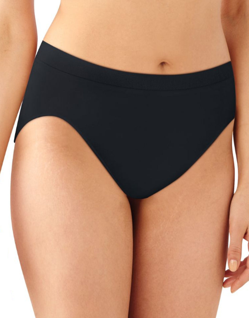 Black/Nude/Light Beige Front Bali Comfort Revolution Microfiber Seamless No Show Hi Cut Brief Panty 3 Pack AK83