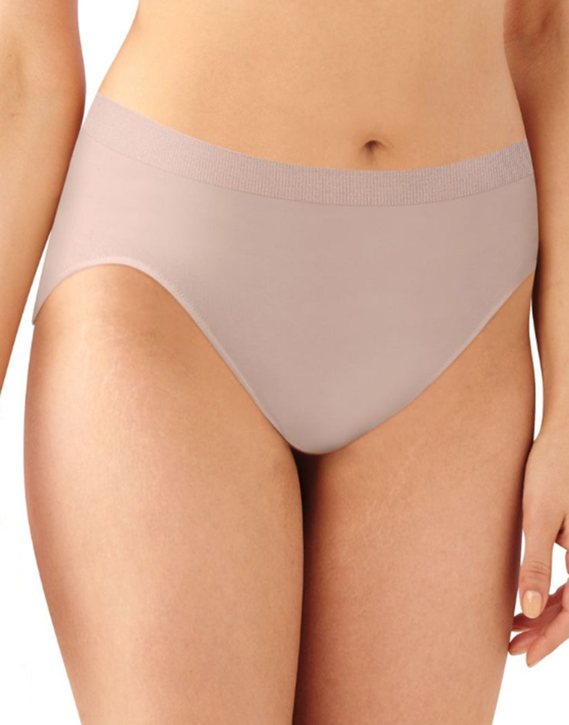 Wacoal Women's B-Smooth Hi-Cut Panty, Black/White/Naturally Nude Small