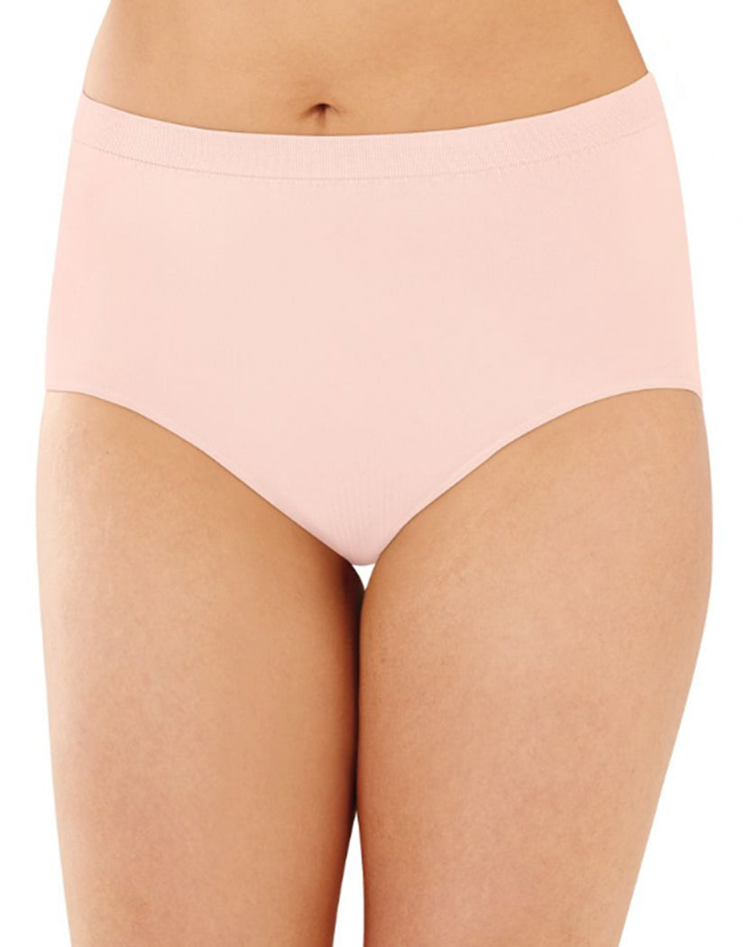 Nude/Warm Steel/Pink Sands Front Bali Comfort Revolution Microfiber Seamless No Show Brief Panty 3 Pack AK88