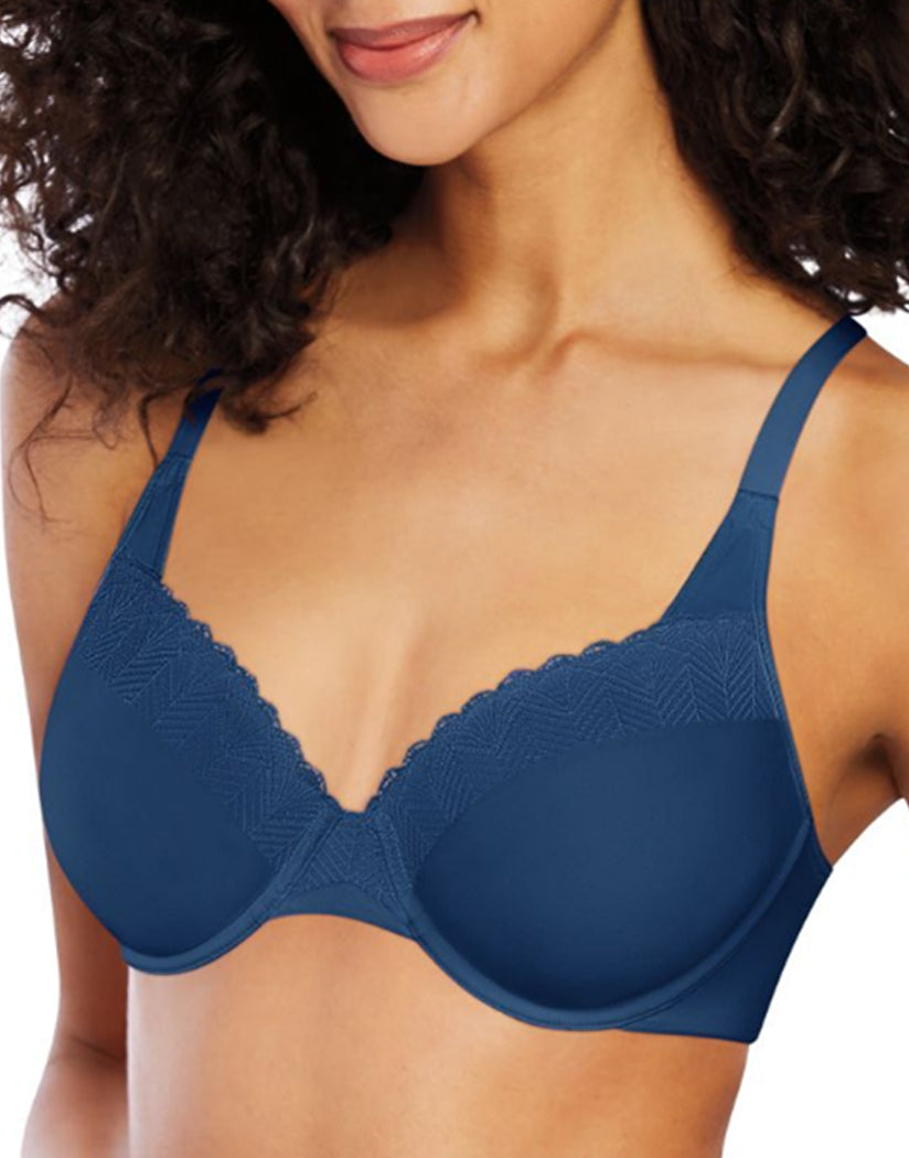 Deep Sapphire Blue Lace Front Bali Passion For Comfort Smoothing & Light Lift Underwire Bra DF0082