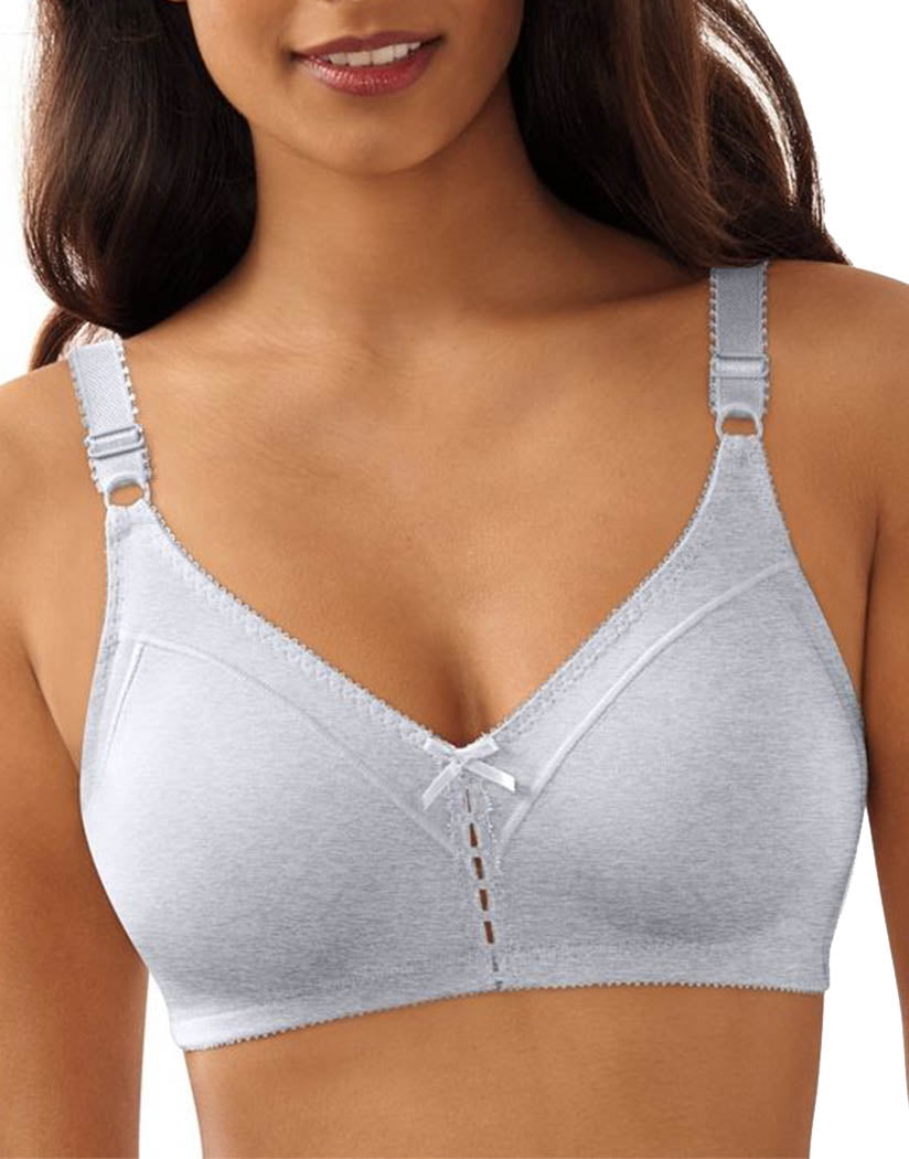 Heather Grey Front Bali Cotton Double Support Wire-Free Bra 3036