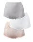Silver Filigree/White/Gentle Pink Leaf Print Front Bali Skimp Skamp Full Brief Panty 3 Pack DFA633